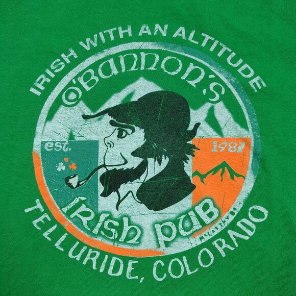 DIVE BAR T-Shirt Men XL Green O'BANNONS IRISH PUB Telluride Colorado Americana - Picture 2 of 8